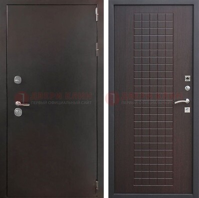 Черная железная дверь с порошковым покрытием ДП-222 в Ликино-Дулево