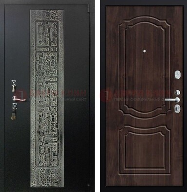 Входная дверь с порошковым покрытием медный антик МДФ внутри ДП-224 в Ликино-Дулево
