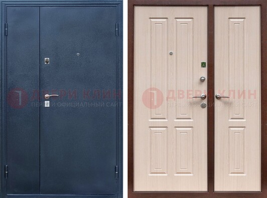 Двустворчатая стальная дверь с порошковым напылением и МДФ ДП-239 в Ликино-Дулево