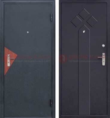 Черная входная дверь с порошковым напылением и узором внутри ДП-241 в Ликино-Дулево