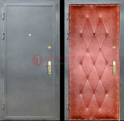 Серая стальная дверь с порошковым покрытием ДП-25 в Ликино-Дулево