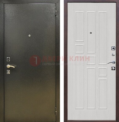 Входная дверь Темное серебро с порошковой отделкой и терморазрывом МДФ ДП-282 в Ликино-Дулево
