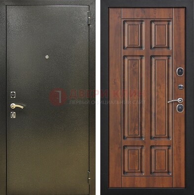 Металлическая входная темная дверь с порошковым напылением и МДФ ДП-299 в Ликино-Дулево