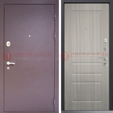 Темная стальная дверь с порошковым окрасом и МДФ ДП-310 в Ликино-Дулево