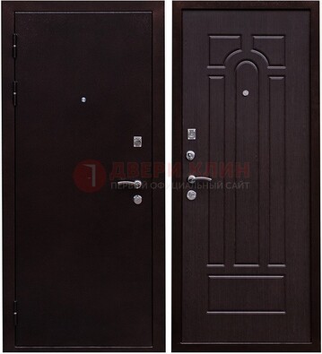 Черная стальная дверь с порошковым покрытием ДП-35 в Ликино-Дулево