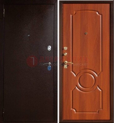 Темная железная дверь с порошковым напылением ДП-46 в Ликино-Дулево