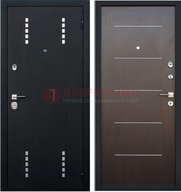 Черная металлическая дверь с порошковым окрасом ДП-62 в Ликино-Дулево