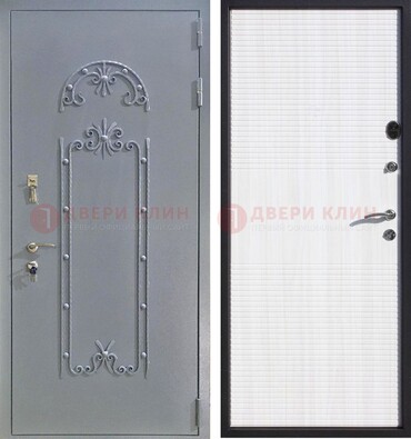 Черная входная дверь с порошковым покрытием ДП-67 в Ликино-Дулево