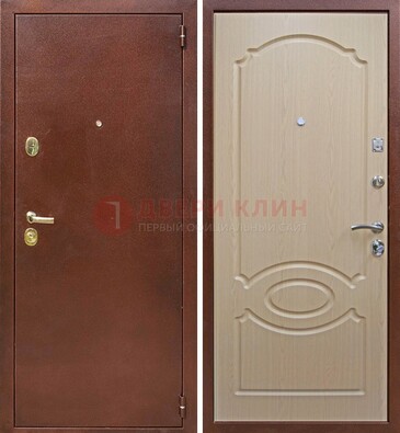 Коричневая металлическая дверь с порошковым окрасом ДП-76 