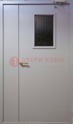 Белая железная дверь ДПД-4 в Ликино-Дулево