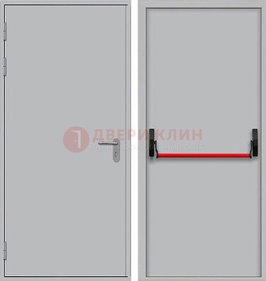 Белая металлическая противопожарная дверь с длинной ручкой ДПП-14 в Ликино-Дулево