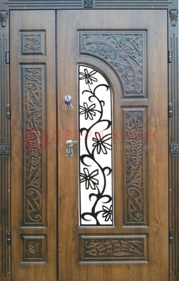 Морозостойкая металлическая парадная дверь ДПР-12 в Ликино-Дулево