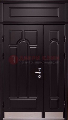 Парадная дверь с металлическими вставками ДПР-47 и фрамугой в Ликино-Дулево