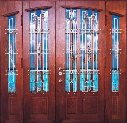 Парадная дверь со вставками из стекла ДПР-55 с шумоизоляцией в Ликино-Дулево
