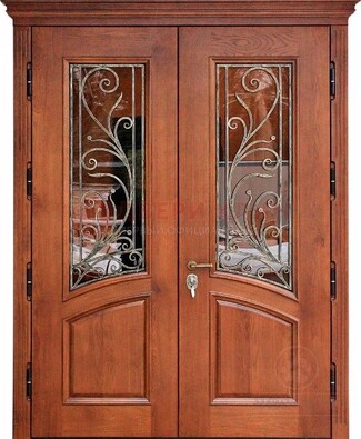 Влагостойкая стальная парадная дверь с декоративными вставками ДПР-59 в Ликино-Дулево