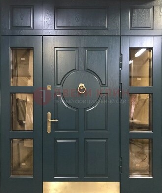 Стальная парадная дверь ДПР-64 со стеклопакетом в Ликино-Дулево