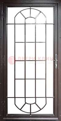 Темная металлическая решетчатая дверь ДР-22 в Ликино-Дулево