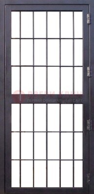 Темная стальная решетчатая дверь ДР-34 в Ликино-Дулево