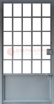 Металлическая решетчатая дверь в сером цвете ДР-7 в Ликино-Дулево
