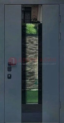 Современная дверь со стеклом для коттеджа ДС-40 в Ликино-Дулево