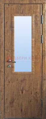 Стальная дверь с МДФ и стеклом для частного дома ДС-49 в Ликино-Дулево