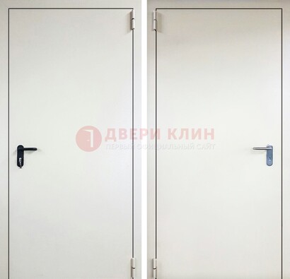 Белая железная техническая дверь ДТ-16 в Ликино-Дулево