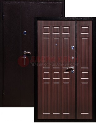 Коричневая металлическая тамбурная дверь ДТМ-24 в Ликино-Дулево