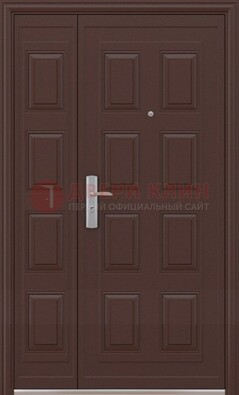 Коричневая железная тамбурная дверь ДТМ-37 в Ликино-Дулево