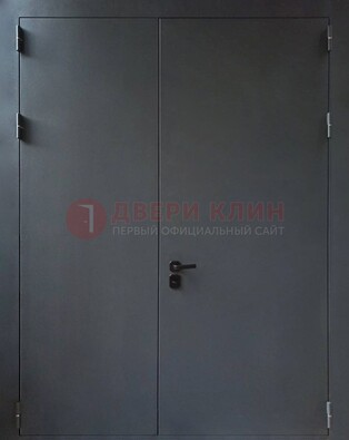 Черная распашная тамбурная дверь Порошок ДТМ-46 в Ликино-Дулево