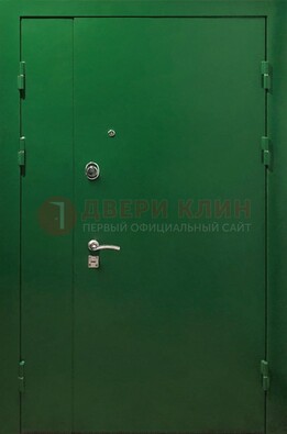 Зеленая распашная тамбурная дверь Порошок ДТМ-47 в Ликино-Дулево
