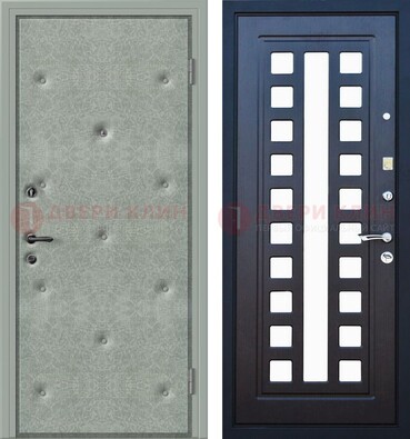 Серая железная дверь с винилискожей ДВ-40 в Ликино-Дулево