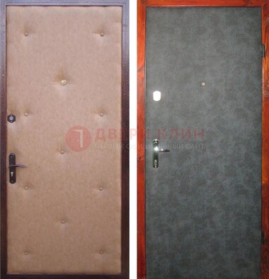 Светлая металлическая дверь с винилискожей ДВ-5 в Ликино-Дулево