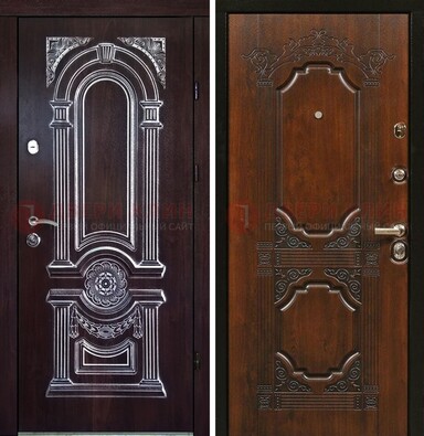 Железная дверь с виноритом в цвете Итальянский орех ДВТ-103 в Красноармейске