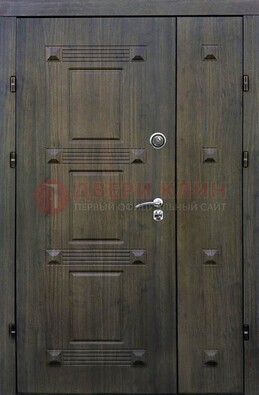 Железная двухстворчатая филенчатая дверь с виноритом ДВТ-143 в Ликино-Дулево