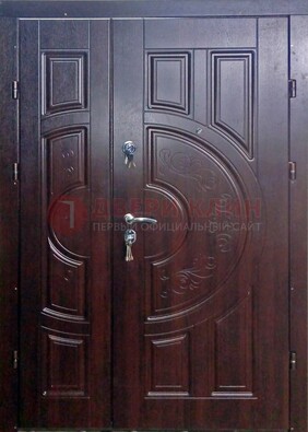 Металлическая филенчатая дверь с виноритом и МДФ Беленый дуб ДВТ-145 в Ликино-Дулево