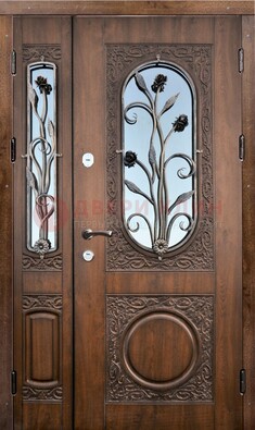 Железная дверь с виноритом и ковкой ДВТ-180 в Ликино-Дулево