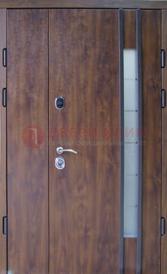Стальная дверь с виноритом и стеклом ДВТ-187 в Ликино-Дулево