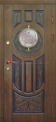 Одностворчатая входная дверь с виноритом и стеклом ДВТ-193 в Ликино-Дулево