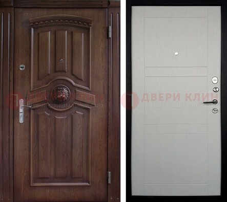 Темная входная дверь с виноритом ДВТ-216 в Ликино-Дулево
