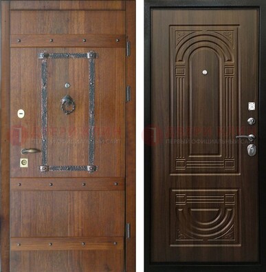Темная стальная дверь с виноритом ДВТ-232 в Ликино-Дулево