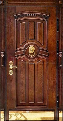 Входная дверь с виноритом в коричневом цвете ДВТ-236 в Ликино-Дулево