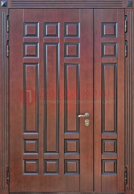 Коричневая полуторная металлическая дверь с виноритом ДВТ-240 в Рузе