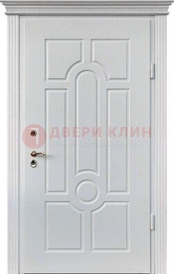 Белая уличная дверь с виноритом для дома ДВТ-247 в Ликино-Дулево