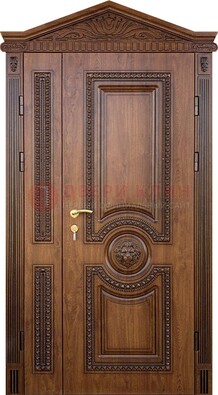 Узорная стальная дверь с виноритом для дома ДВТ-260 в Ликино-Дулево
