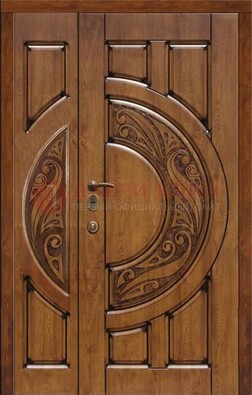 Коричневая входная дверь с виноритом ДВТ-5 в Ликино-Дулево