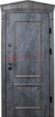 Серая железная уличная дверь с виноритом ДВТ-60 в Ликино-Дулево