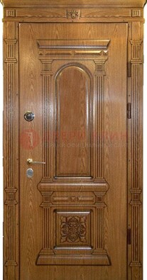 Коричневая железная дверь с виноритом Золотой дуб ДВТ-67 в Ликино-Дулево