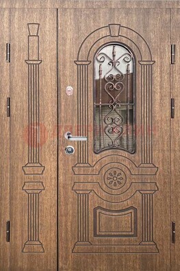 Железная классическая дверь с терморазрывом и рисунком ДВТ-77 в Ликино-Дулево