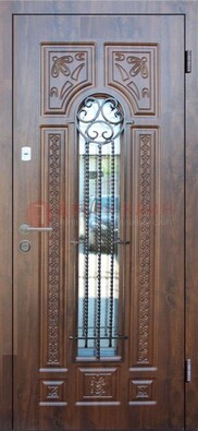 Входная стальная дверь с виноритом и светлой панелью внутри ДВТ-97 в Ликино-Дулево