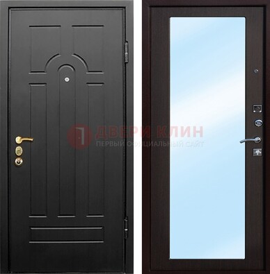 Входная металлическая филенчатая дверь с зеркалом ДЗ-59 в Ликино-Дулево